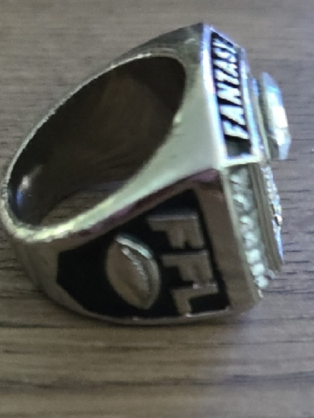 π£ Fantasy Football π Championship πSilver Tone Trophy Collectable Ring SZ 13 - Picture 9 of 9
